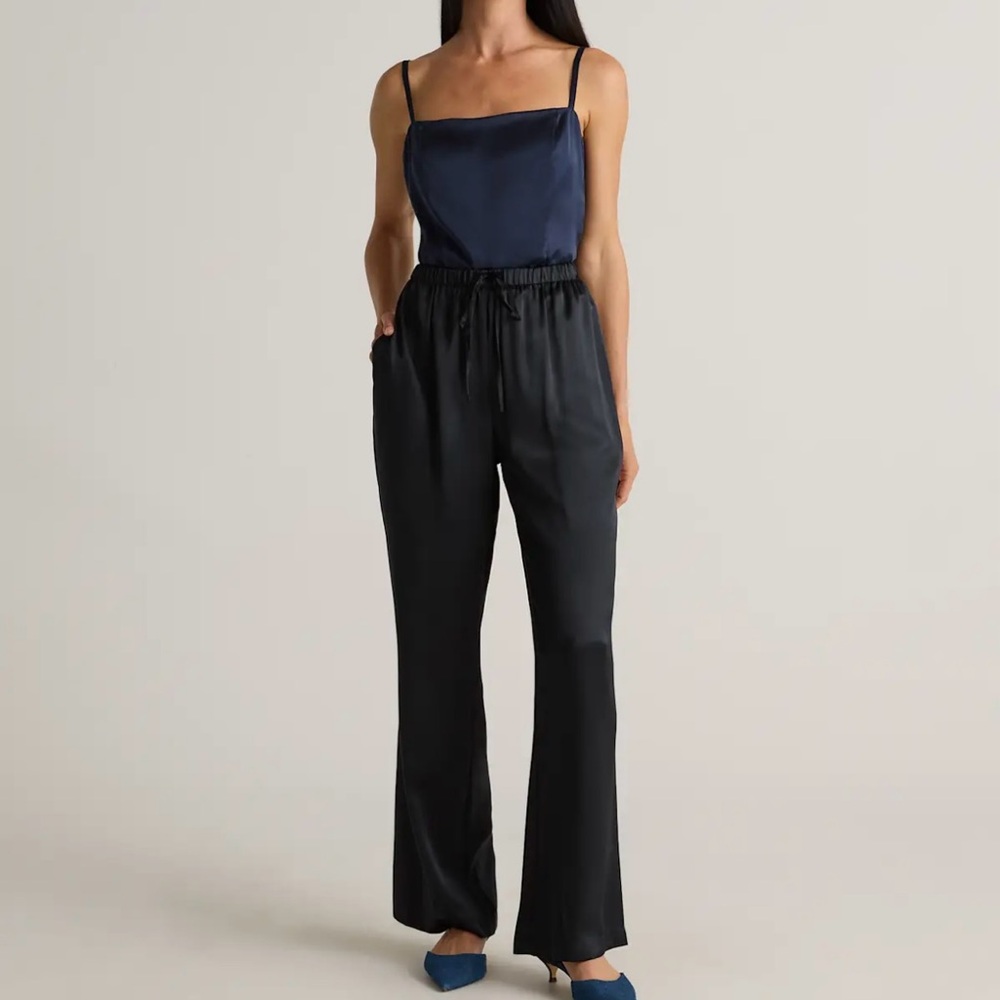 Quince 100% Silk Wide Leg Pants